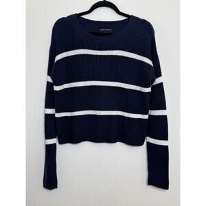 Banana Republic Nautical Yachtcore Fisherman Sweater Cotton – Navy White – Small